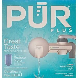 PUR PLUS Faucet Water Filtration System Champagne FM3600B Lead Reduction‎ Filter